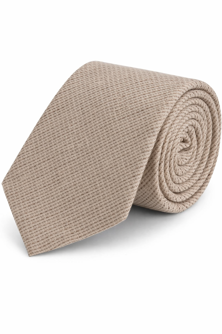 Stropdas + pochet structuur zand