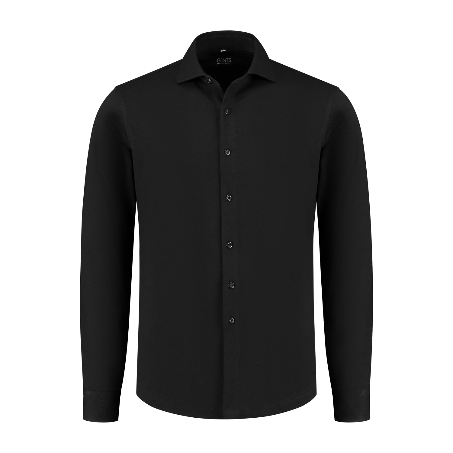 Overhemd pique zwart