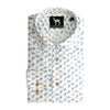 Blumfontain bloemprint blauw-bruin ML7