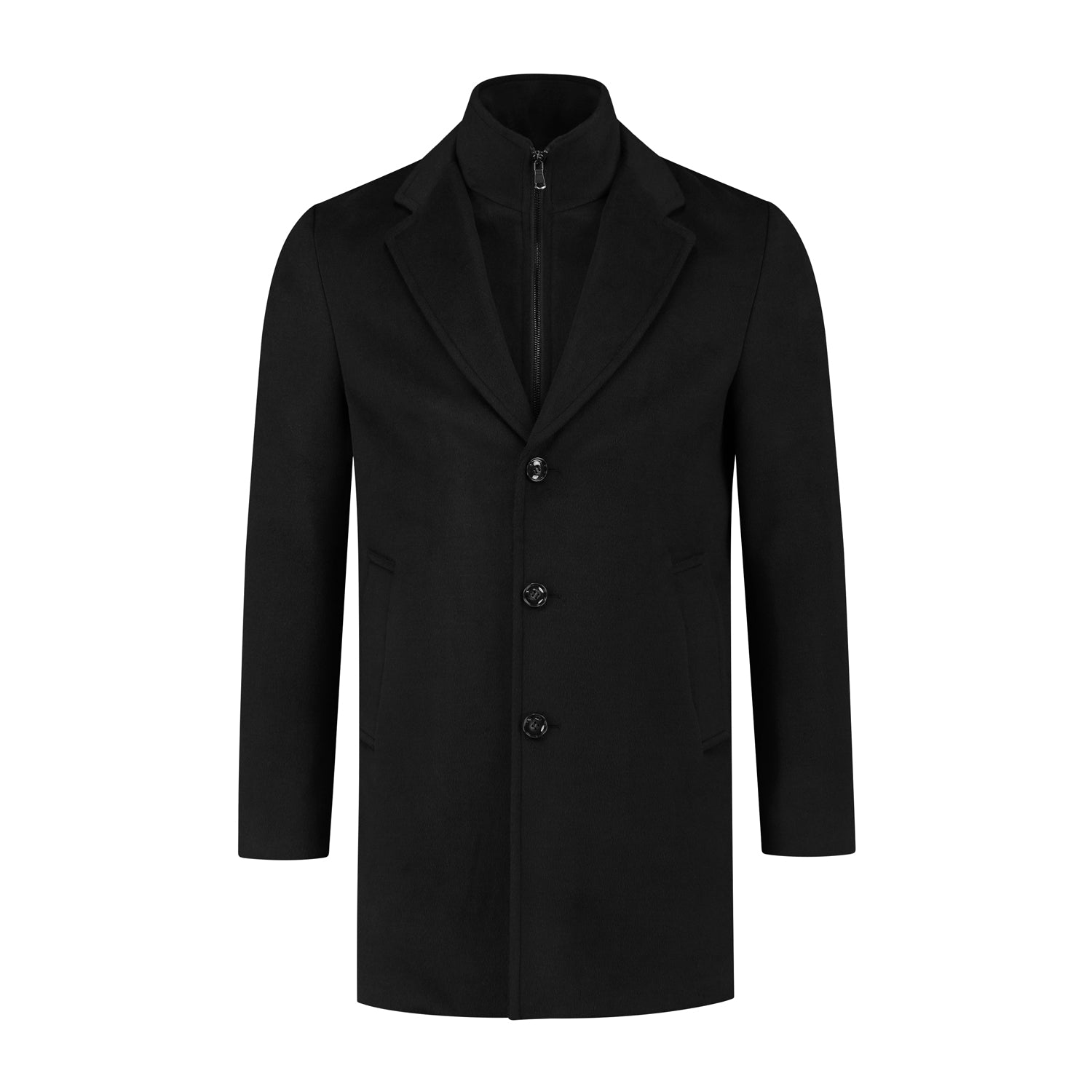 Coat windvanger zwart