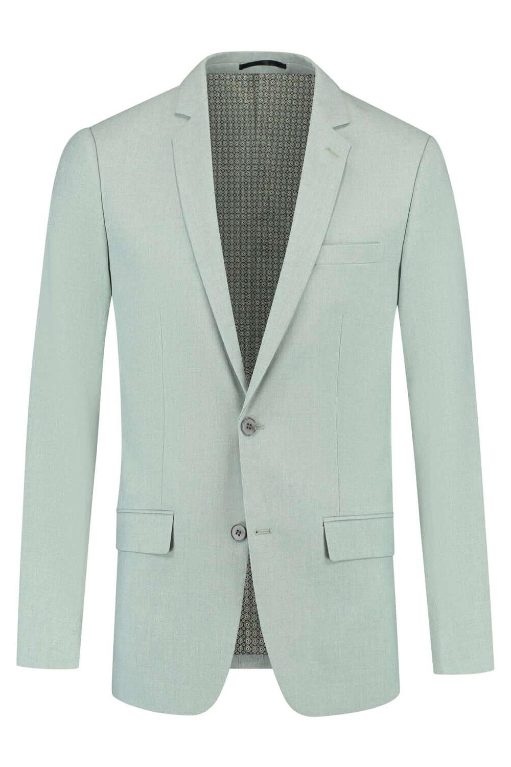 Pak 2-delig dusty groen slanke pasvorm blazer voor lente en zomer, stijlvolle outfit.
