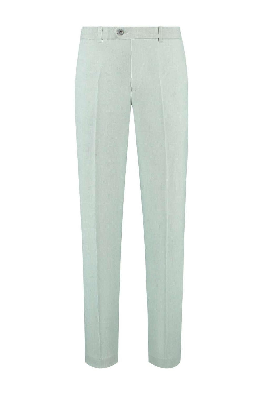 Pak 2-delig dusty groen slim-fit broek voor lente en zomer, stijlvol en comfortabel.