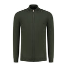 Joseph knit cardigan Donkerbruin - groene cardigan met volledige ritssluiting, gemaakt van wol-acryl voor warmte.