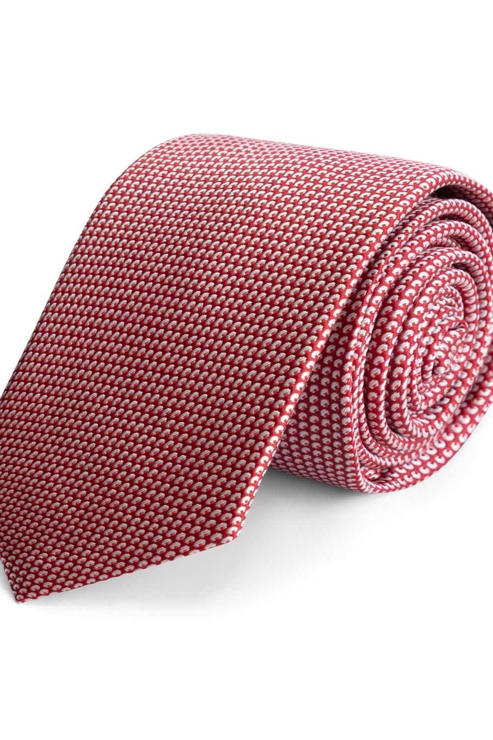 GENTS Luxe Rood-Witte Zijde Stropdas