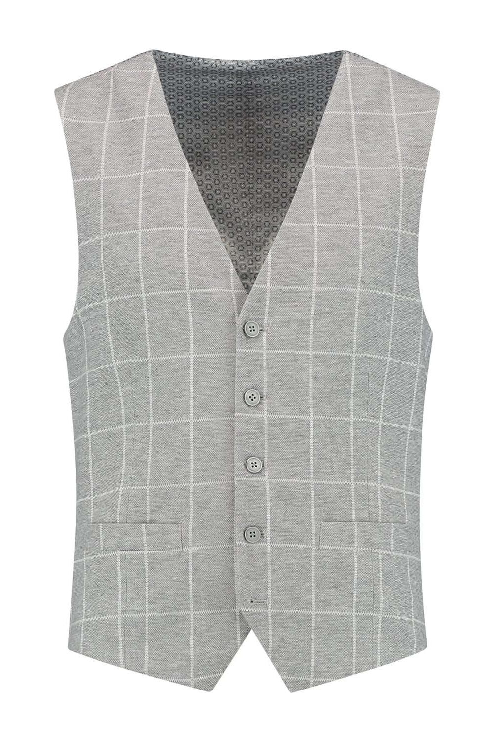 Gilet windowpane grijs