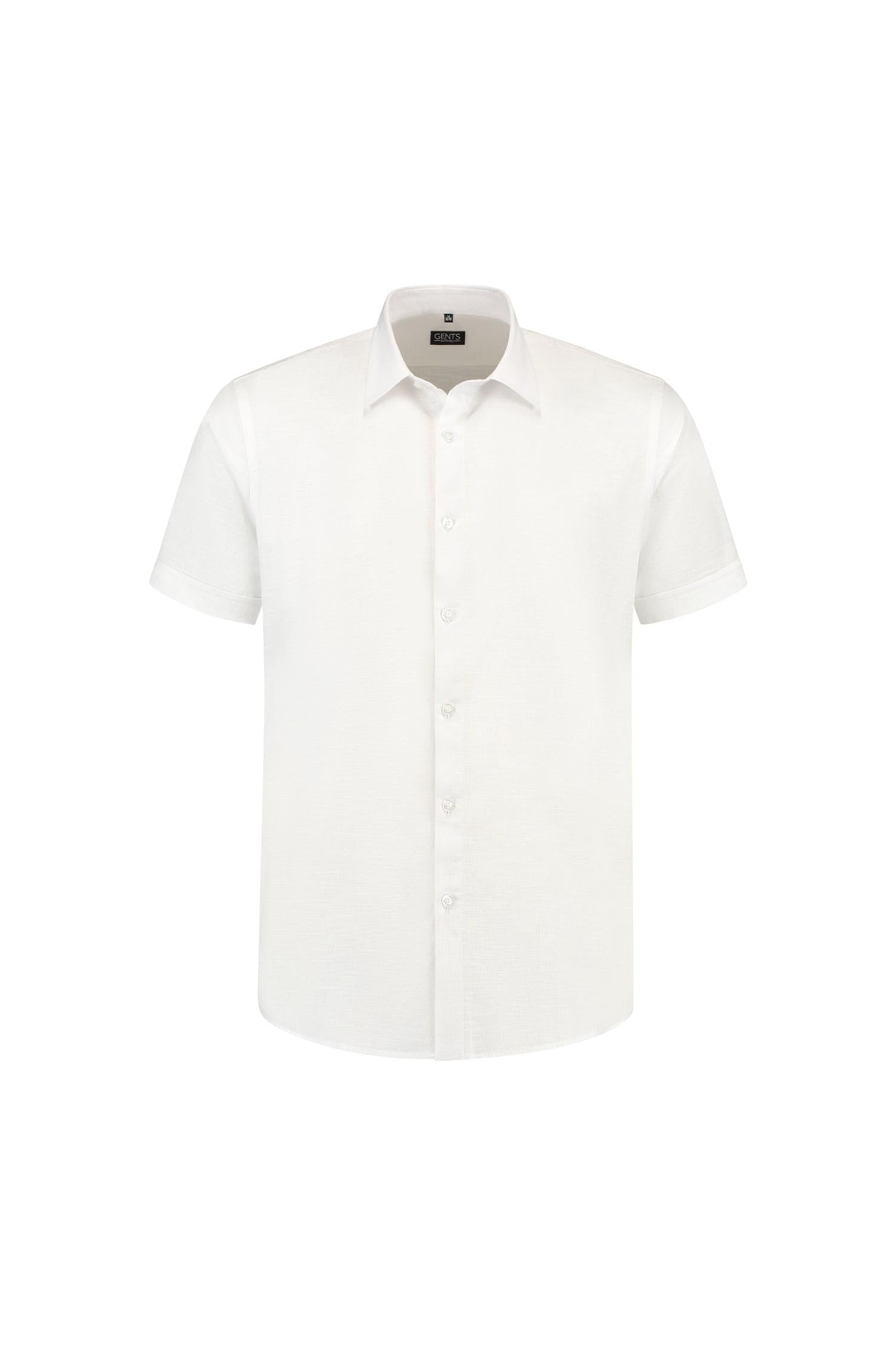 Korte mouw linnen katoen wit