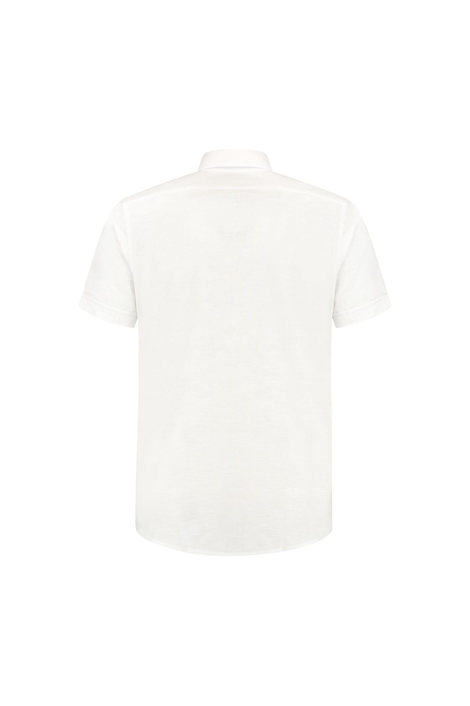 Korte mouw linnen katoen wit