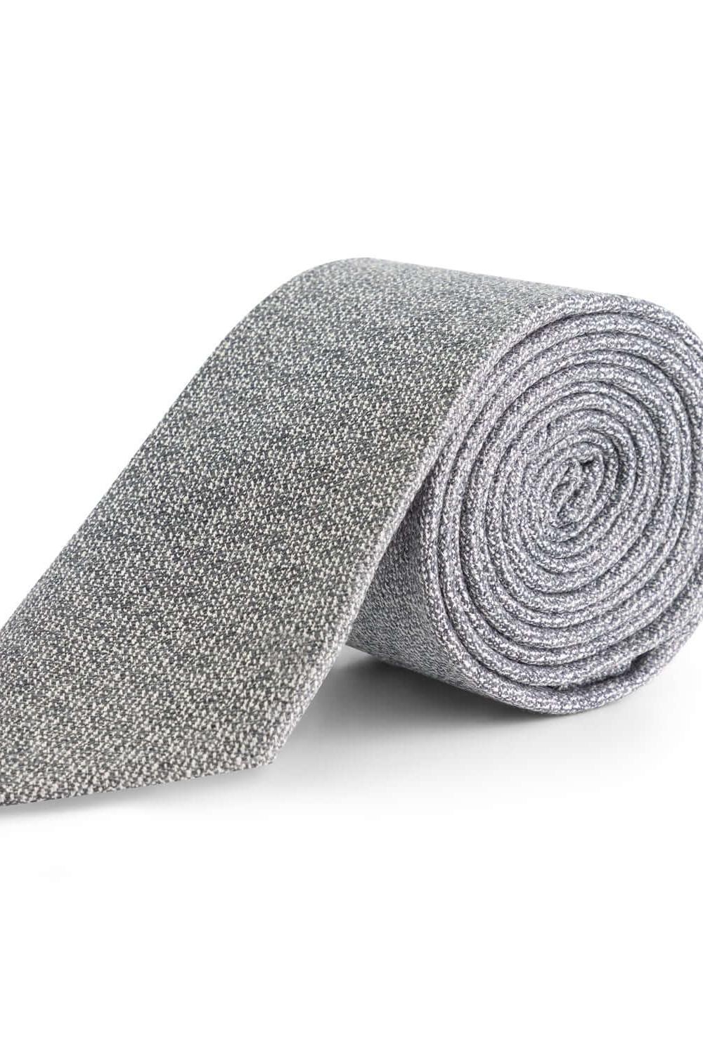 Stropdas zijde mix, elegante grijze stropdas met zijde-mix, kreukbestendig en glanzend.