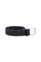 Gevlochten elastische riem blauw-wit