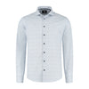 Overhemd Bloemprint blauw-wit