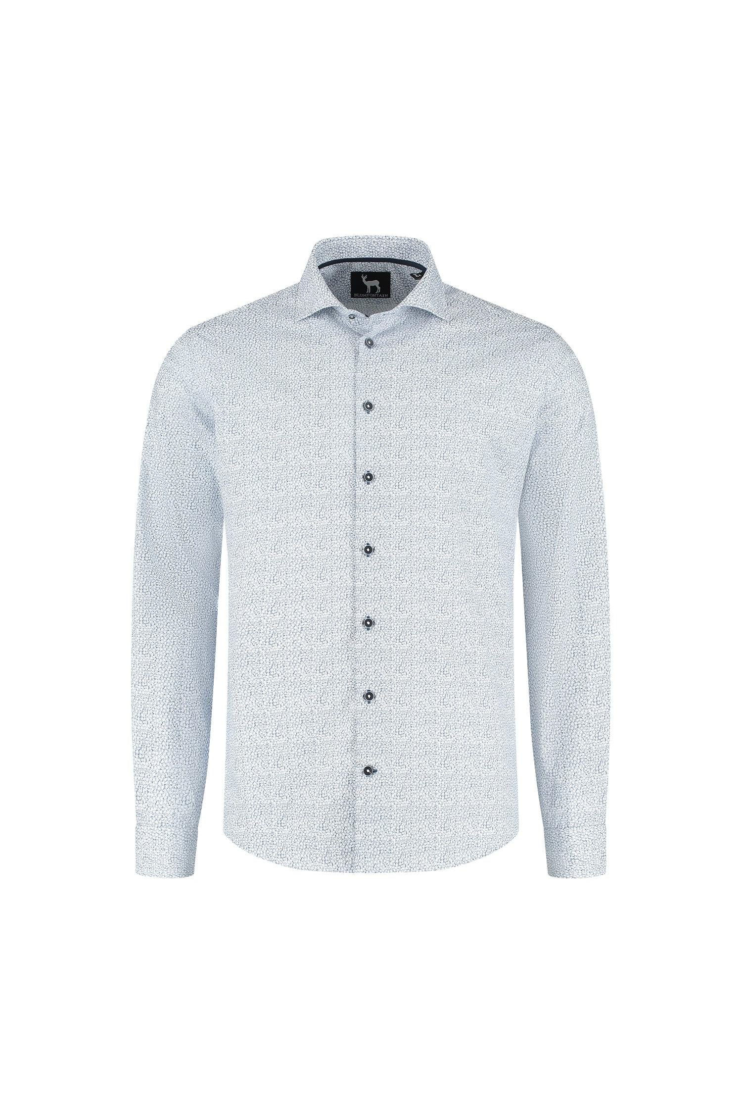 Overhemd Bloemprint blauw-wit, comfortabel katoenen overhemd met bloemprint in blauw en wit.