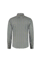 Overhemden Floral groen: Katoenen overhemd met groene bloemenprint, ademend en non-iron.