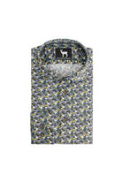 Overhemden Floral groen, katoenen overhemd met groene bloemenprint, ademend en non-iron.
