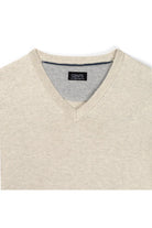 Trui V-hals softcotton zand