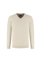 Trui V-hals softcotton zand