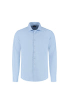Overhemd bamboe pied-de-poule lichtblauw