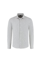 Overhemd stretch streep grijs