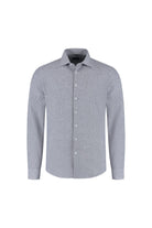 Overhemd linnen-katoen ministreep blauw