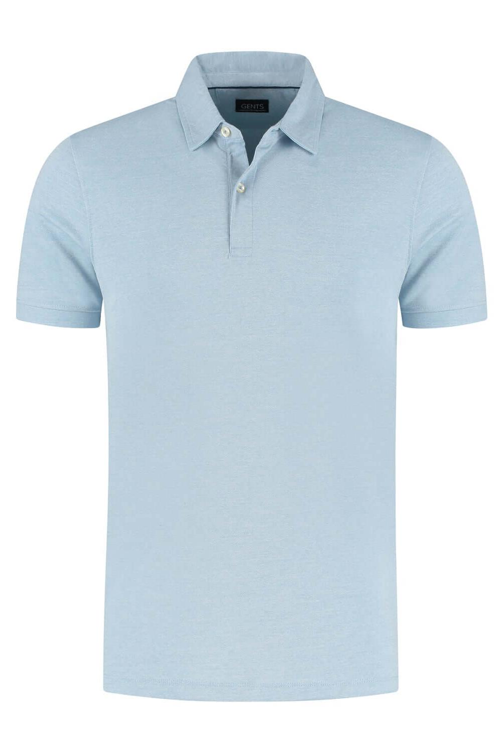 Shirt-polo 2-tone ijsblauw - tweekleurige ijsblauwe polo met casual uitstraling.