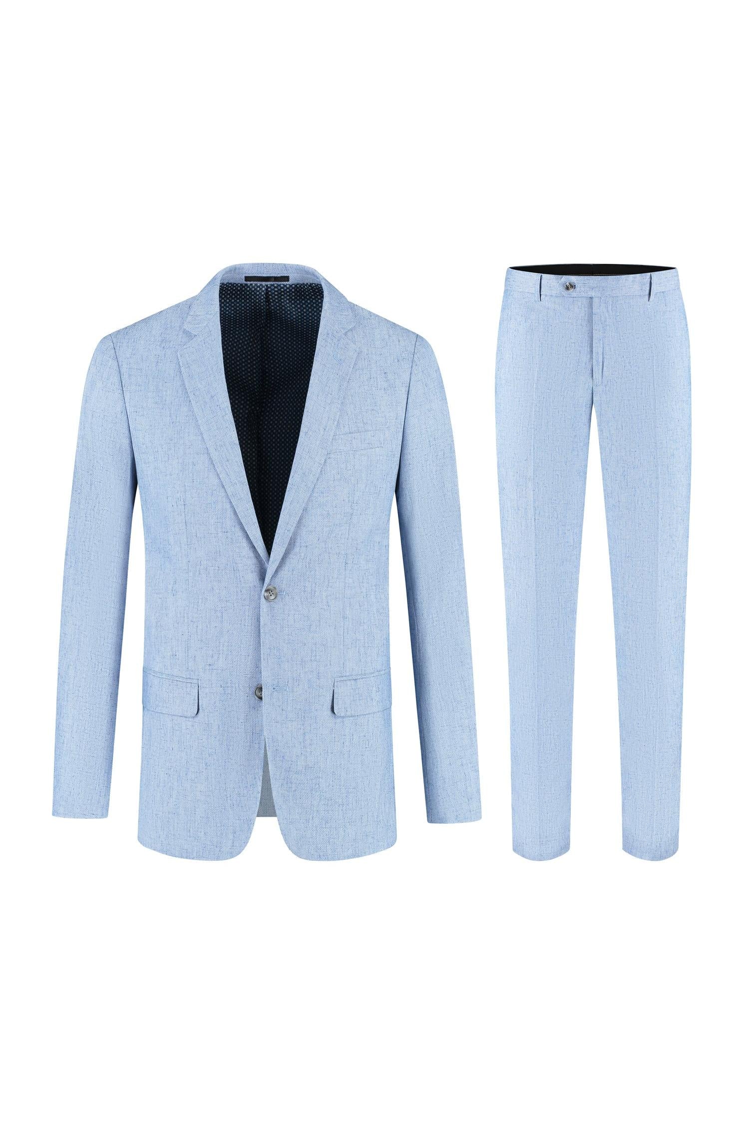 Pak linnenblend duifblauw