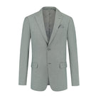Pak 3-D blend amandelgroen blazer met gestreepte binnenvoering voor formele gelegenheden.