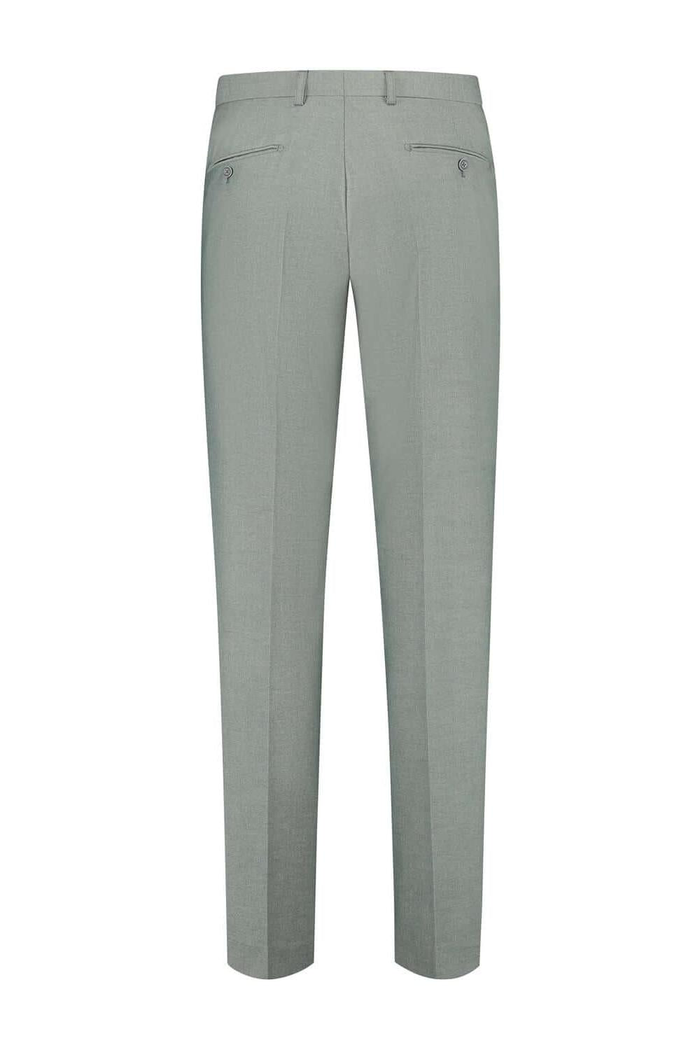 Pak 3-D blend amandelgroen pantalon, perfect voor formele gelegenheden met een moderne uitstraling.