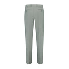 Pak 3-D blend amandelgroen, achteraanzicht van de broek, perfect voor formele gelegenheden.