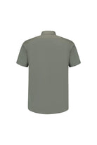 Korte mouw linnen katoen grijs-groen