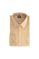 Overshirt corduroy zand, katoenen corduroy overshirt in zandkleur met knoopsluiting.