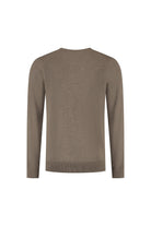 Ronde hals katoen koffiebruin