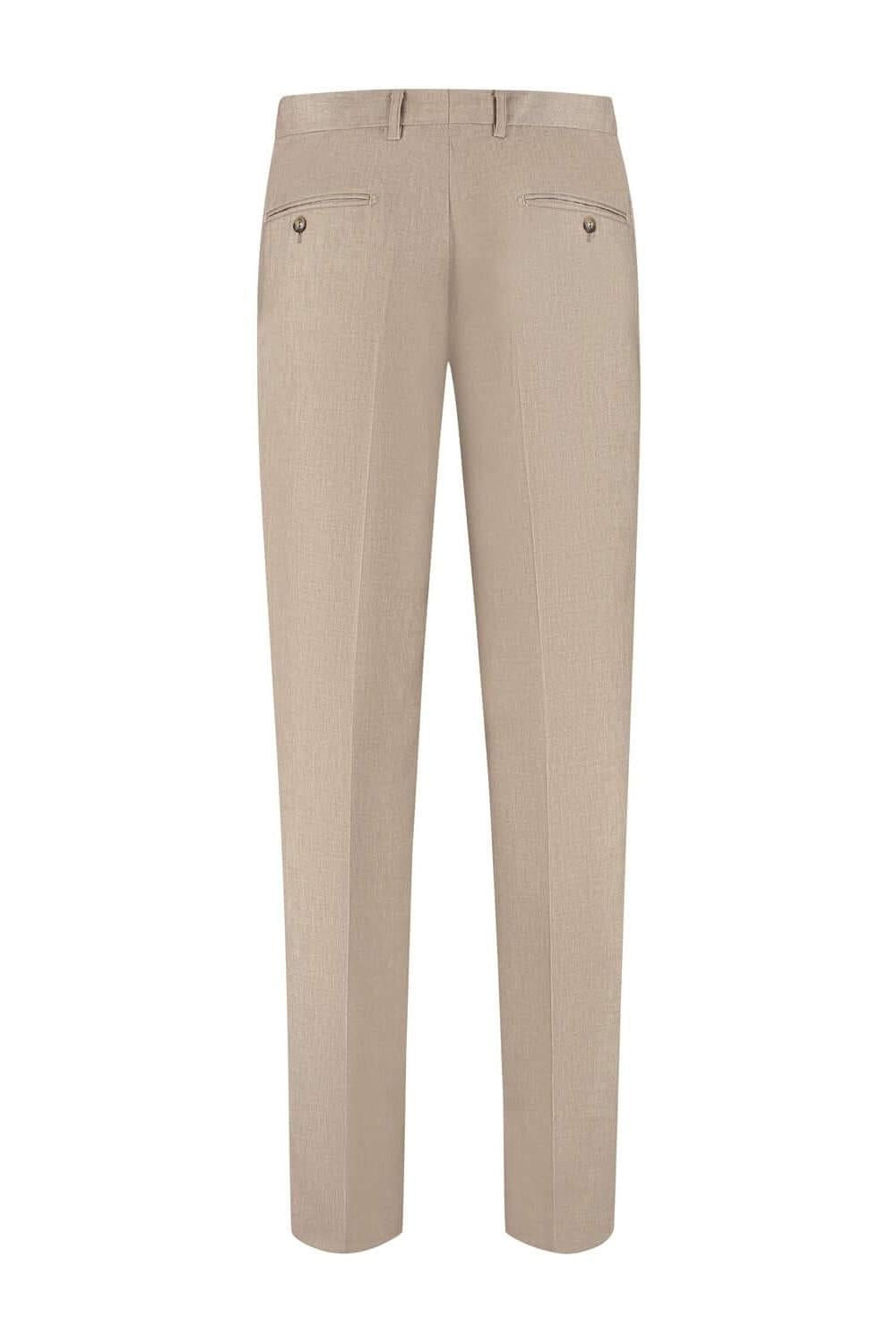 Pak cappuccino beige - beige wolmix broek met spandex en tencel, comfortabel en veelzijdig.