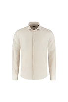 Overhemd streep wit-beige