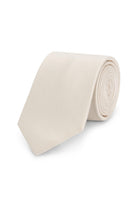 Stropdas zijde stippel wit, elegante witte stropdas met subtiele glans en stippenpatroon.