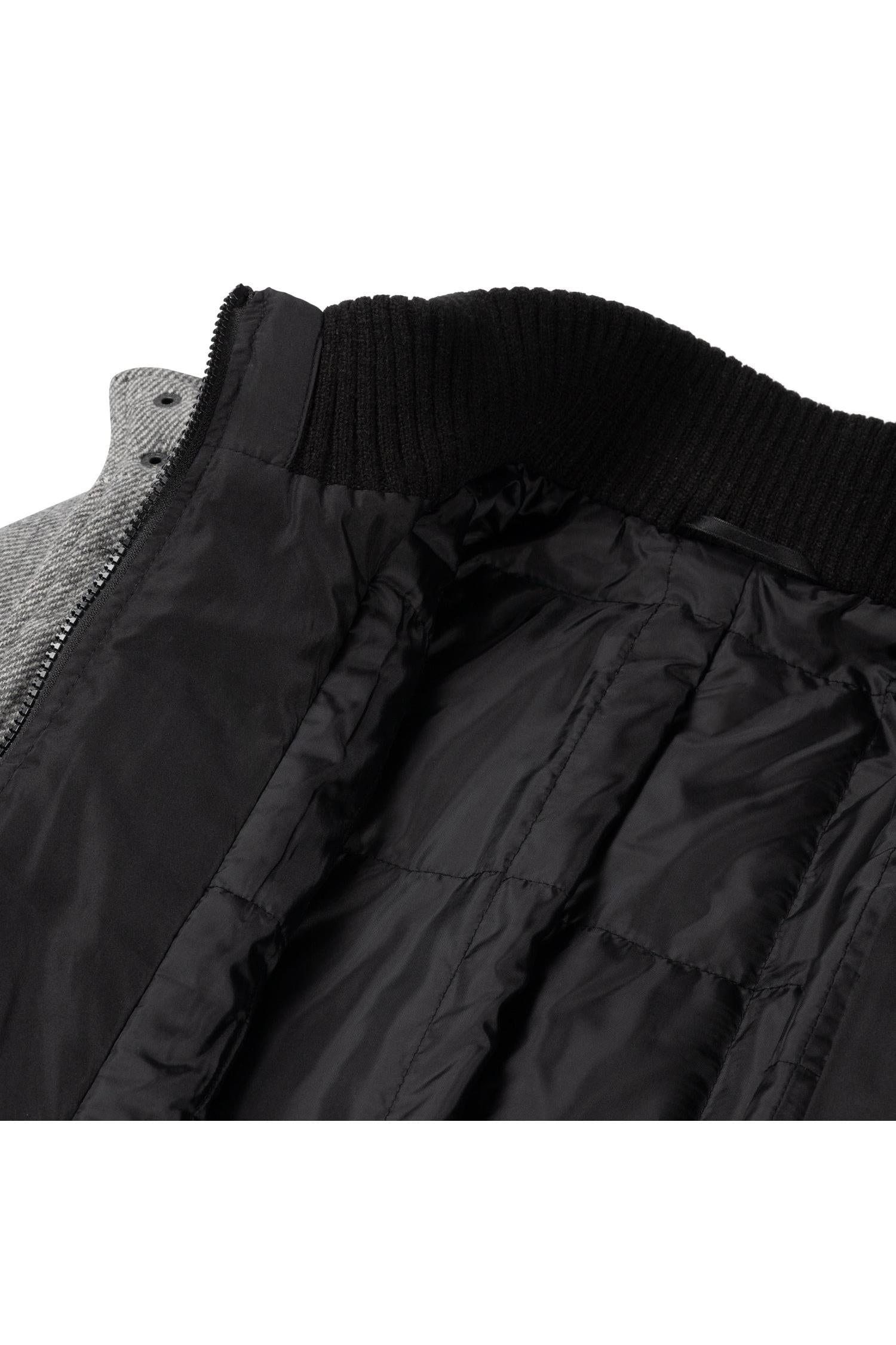 Coat stand-up collar grijs