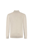 Halfzip merinoblend off-white back view featuring a comfortable merinoblend fabric.