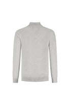 Halfzip merinoblend lichtgrijs