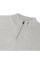 Halfzip merinoblend lichtgrijs