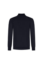 Halfzip merinoblend navy blauw