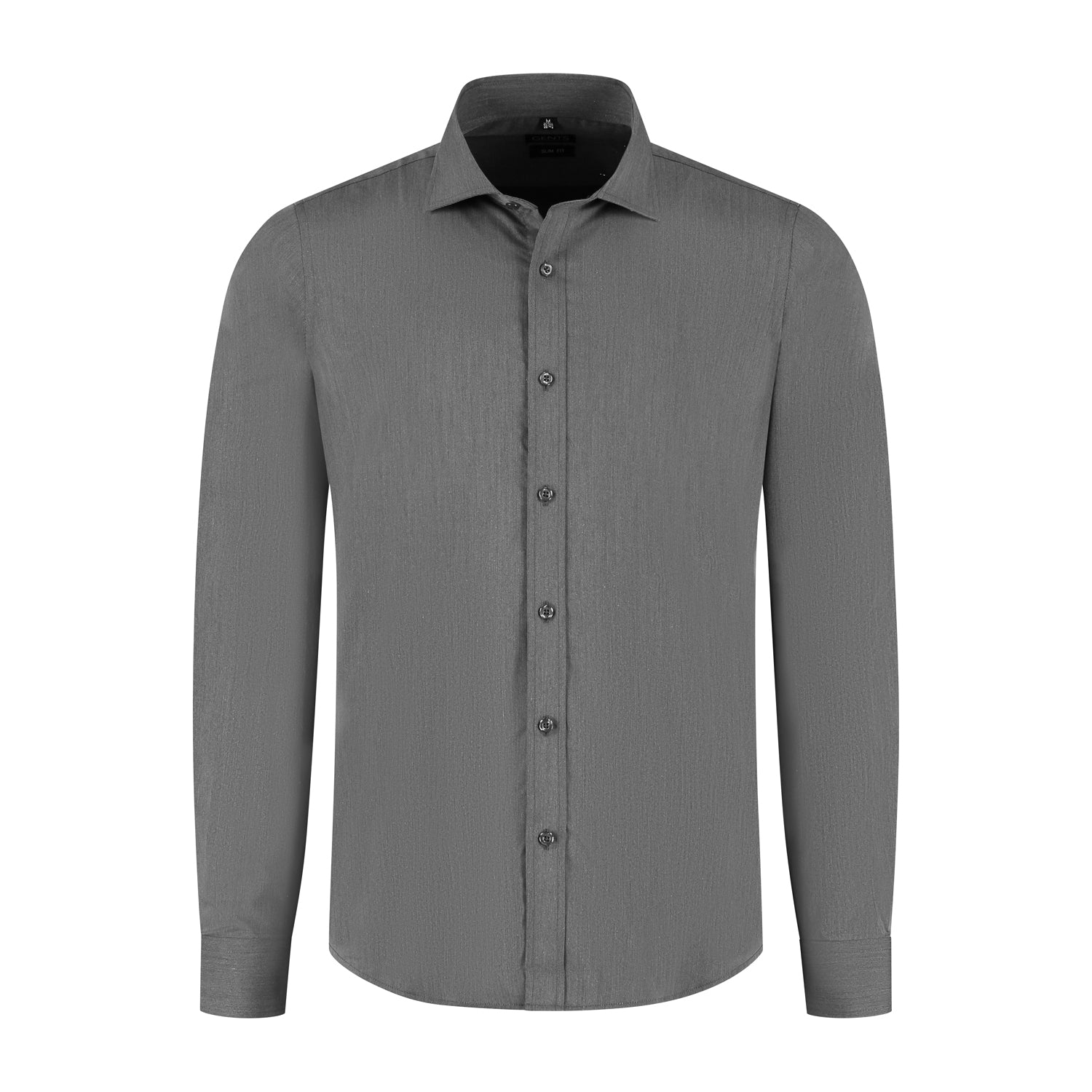 Bamboe uni grijsbruin overhemd met ademend stretch en zacht draagcomfort.