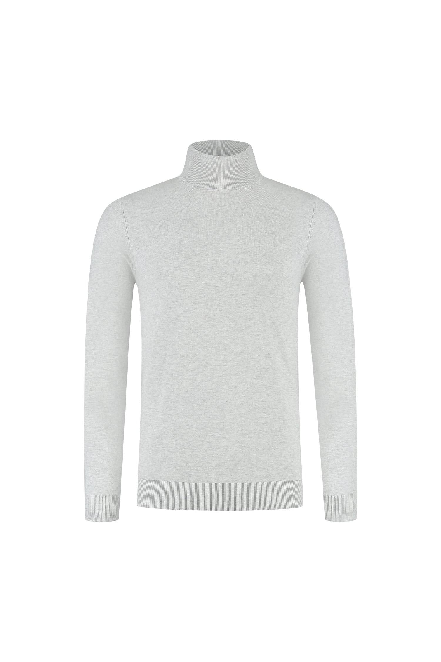 Turtle neck zilverwit, lichtgewicht en ademende koltrui met elastische kraag en kreukvrij design.