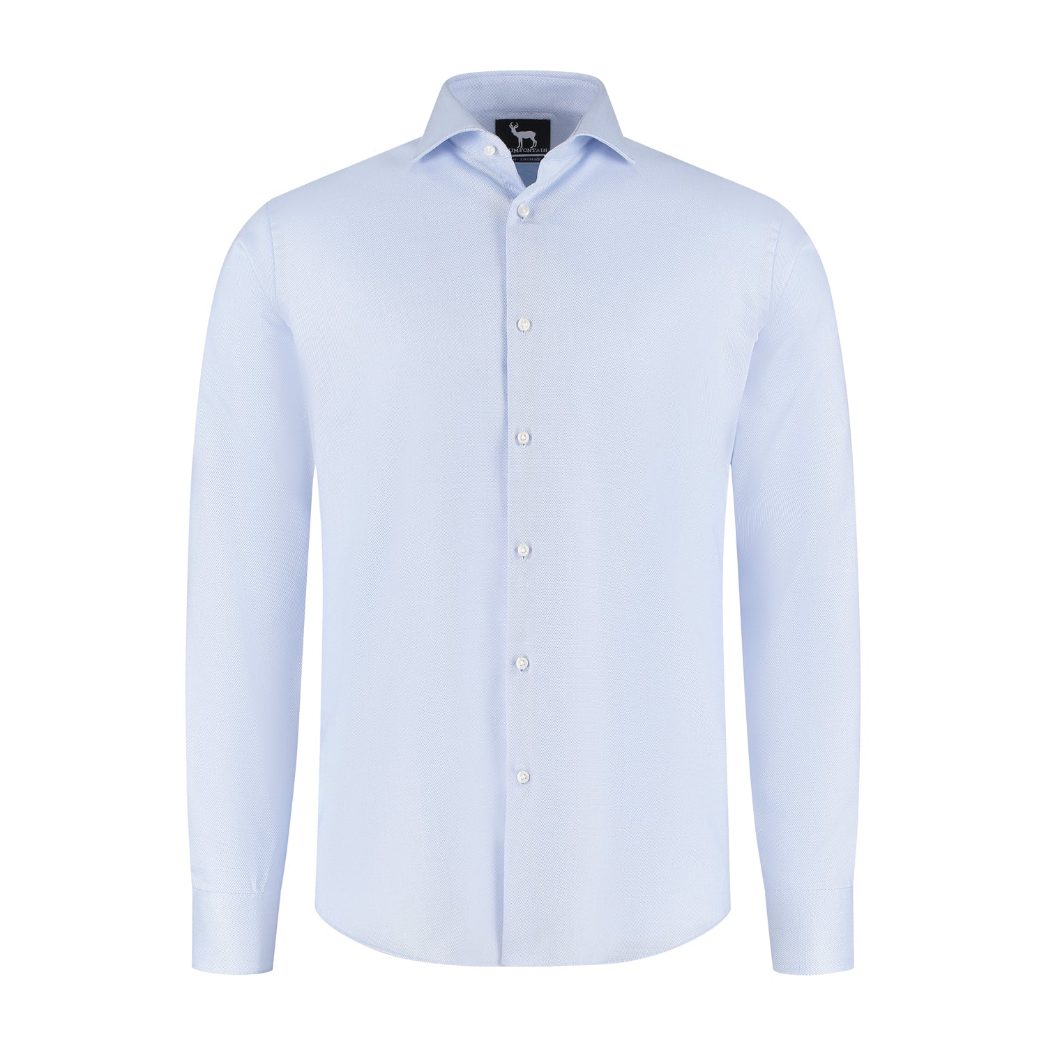 GENTS Blumfontain NOS dobby lichtblauw katoenen overhemd met stretch en antikreuk.