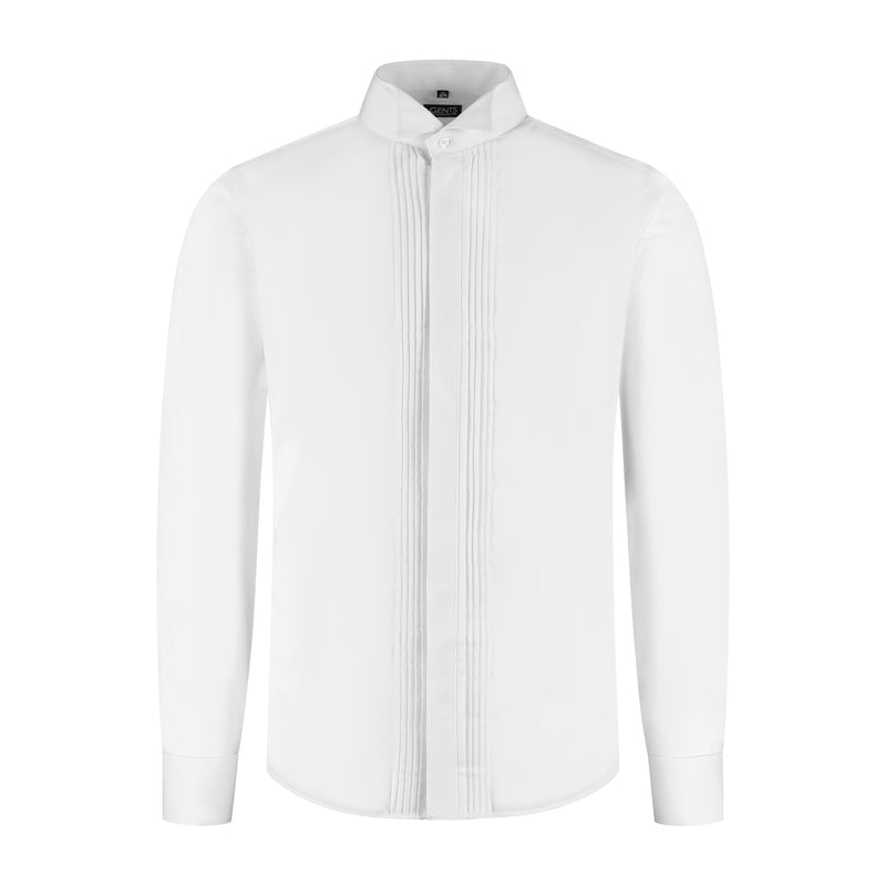 Tuxedo shirt with pleated bib