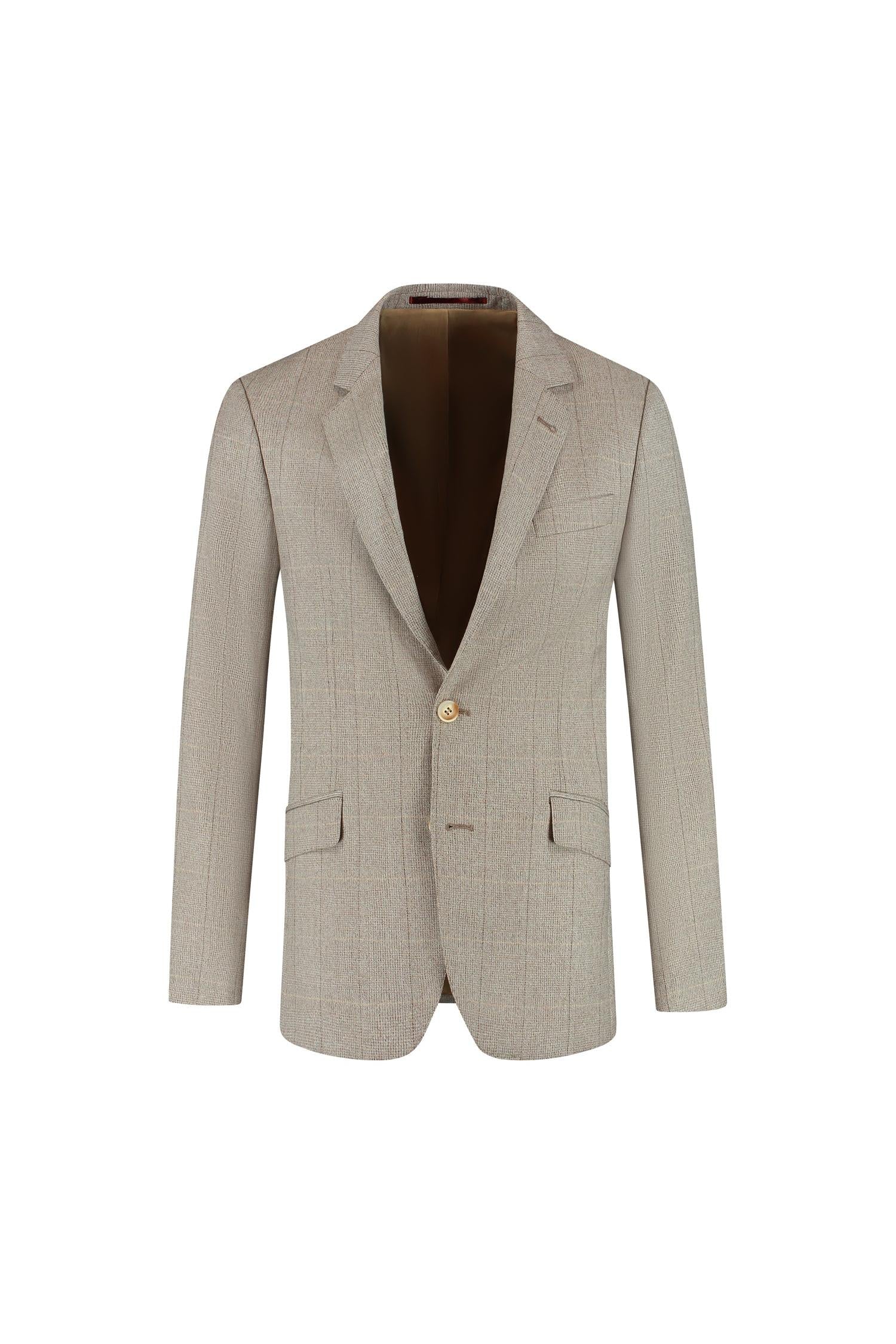 Pak 2-delig Glen plaid bruin