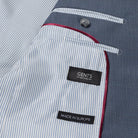 Pak 2-delig miniruit blauw-grijs tweedpak met gestreepte voering en labels van GENTS.