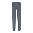 Pak 2-delig miniruit blauw-grijs herenbroek met twee achterzakken en strakke pasvorm.