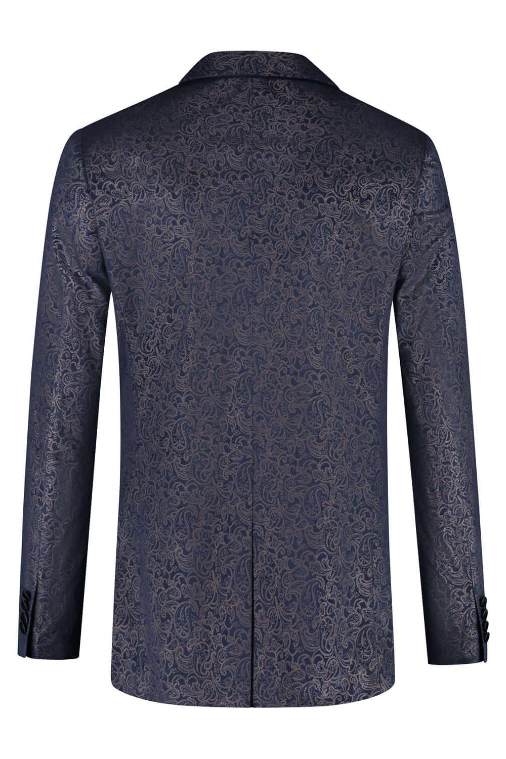 Dinnerjacket velvet paisley blauw
