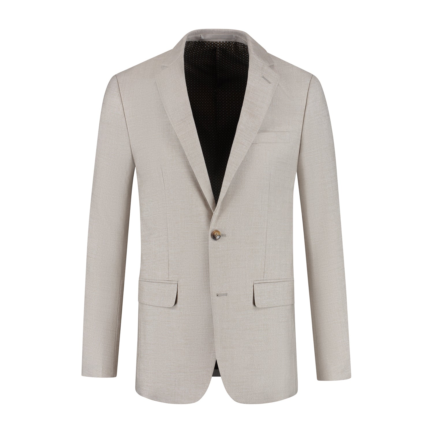 Pak 3-delig Pebble Stone, lichtbeige blazer met kiezelsteen textuur en onderhoudsarm design.