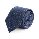 Stropdas zijde stip blauw, luxe zijde stropdas met lichtblauwe stipjes voor een professionele uitstraling.