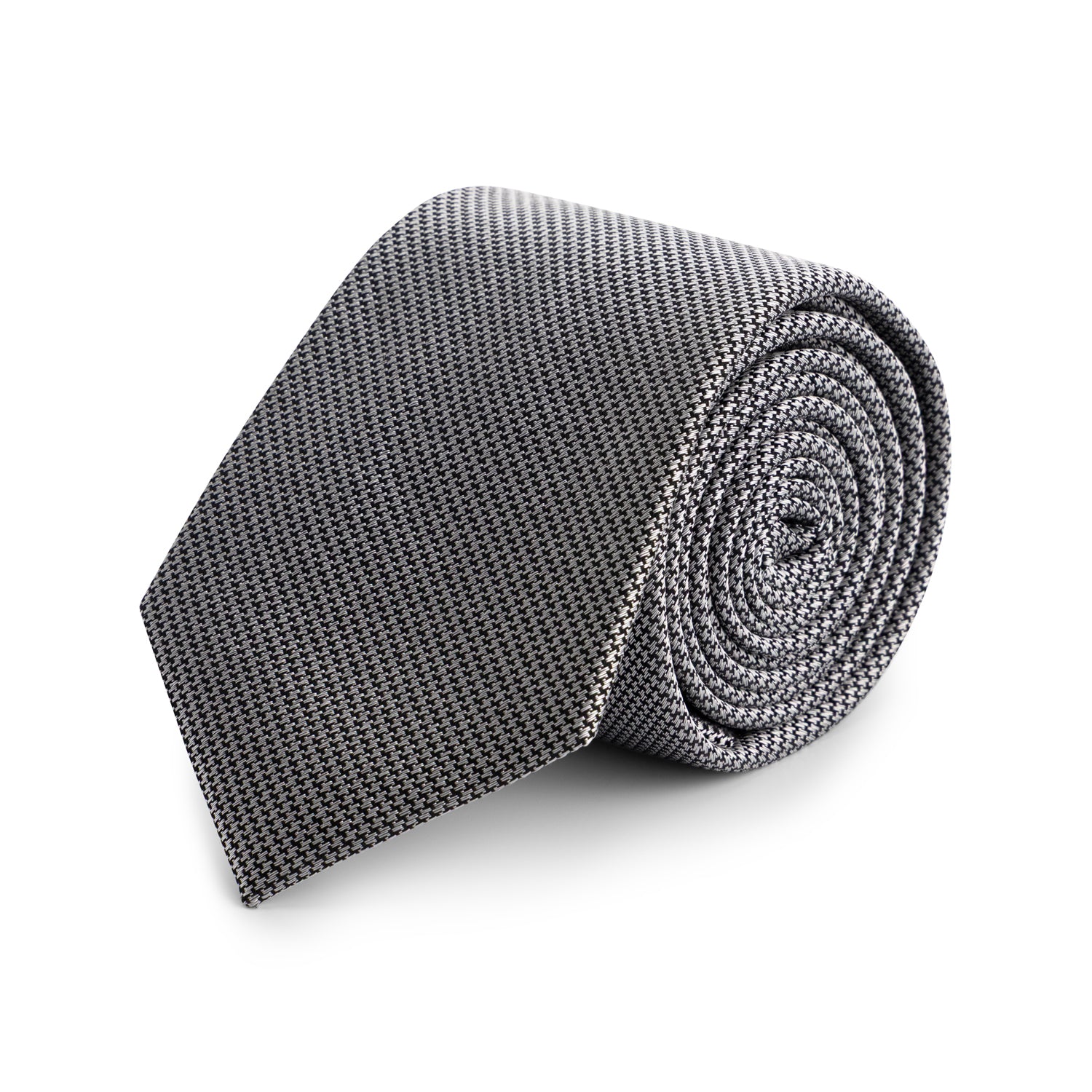 Stropdas zijde structuur grijs, een elegante grijze zijden stropdas met subtiele structuur.