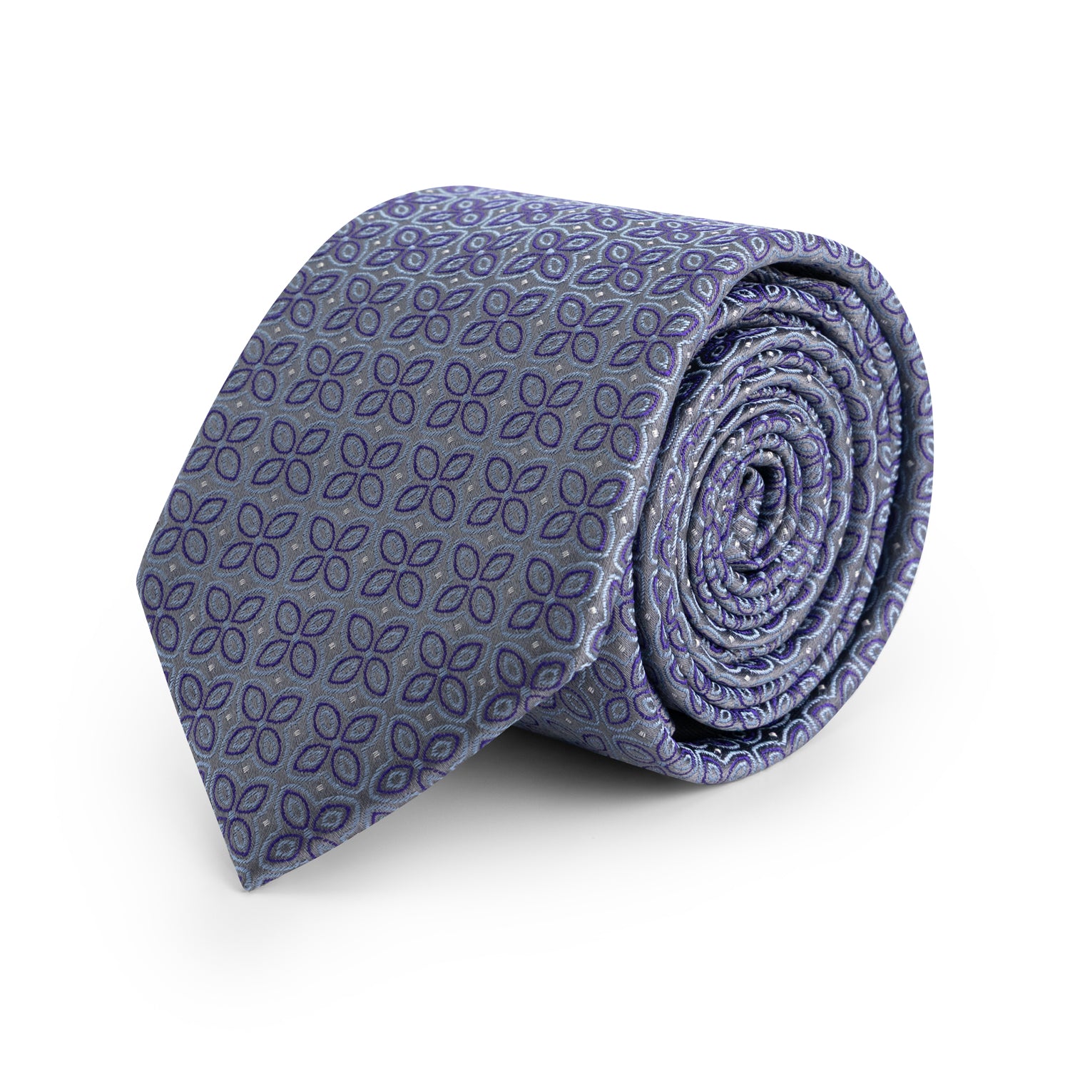 Stropdas zijde bloem paars, stijlvolle paarse zijden stropdas met bloemmotief, perfect voor elke gelegenheid.